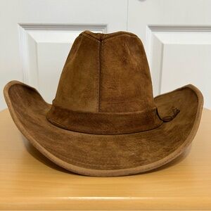 Vtg Resistol Brown Suede Cowboy Ranchman Hat Self-Conforming Size 7 3/8